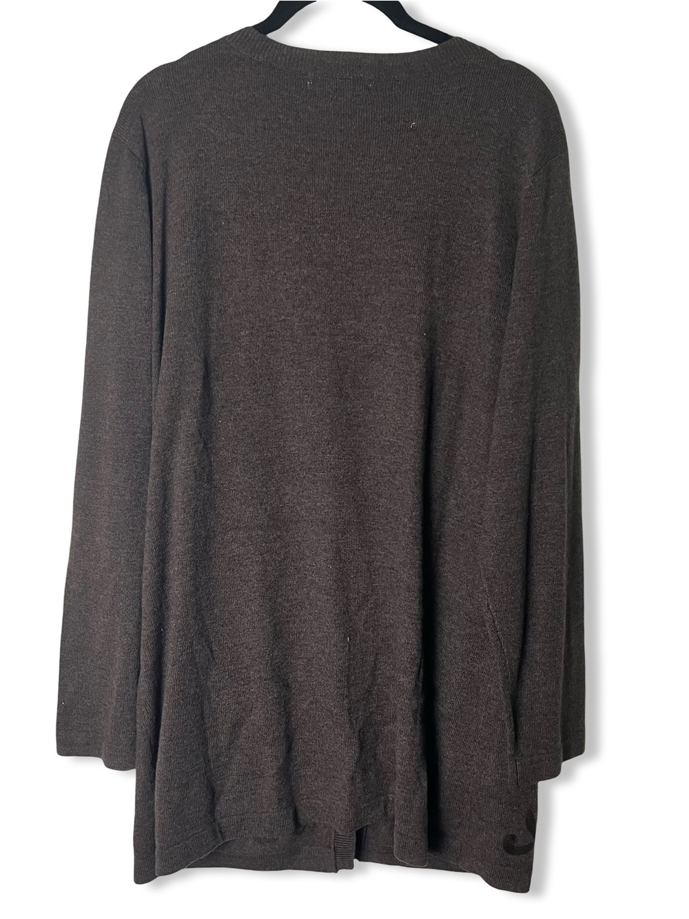 Coldwater Creek Women’s NWT Brown Damask Embossed Button Cardigan Sweater Sz XL - Picture 2 of 6